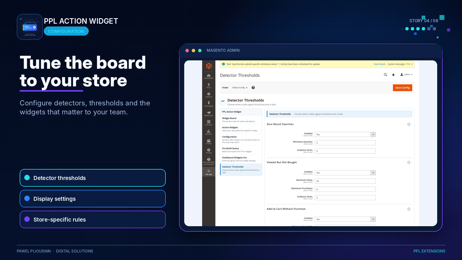 Action Widget board controls