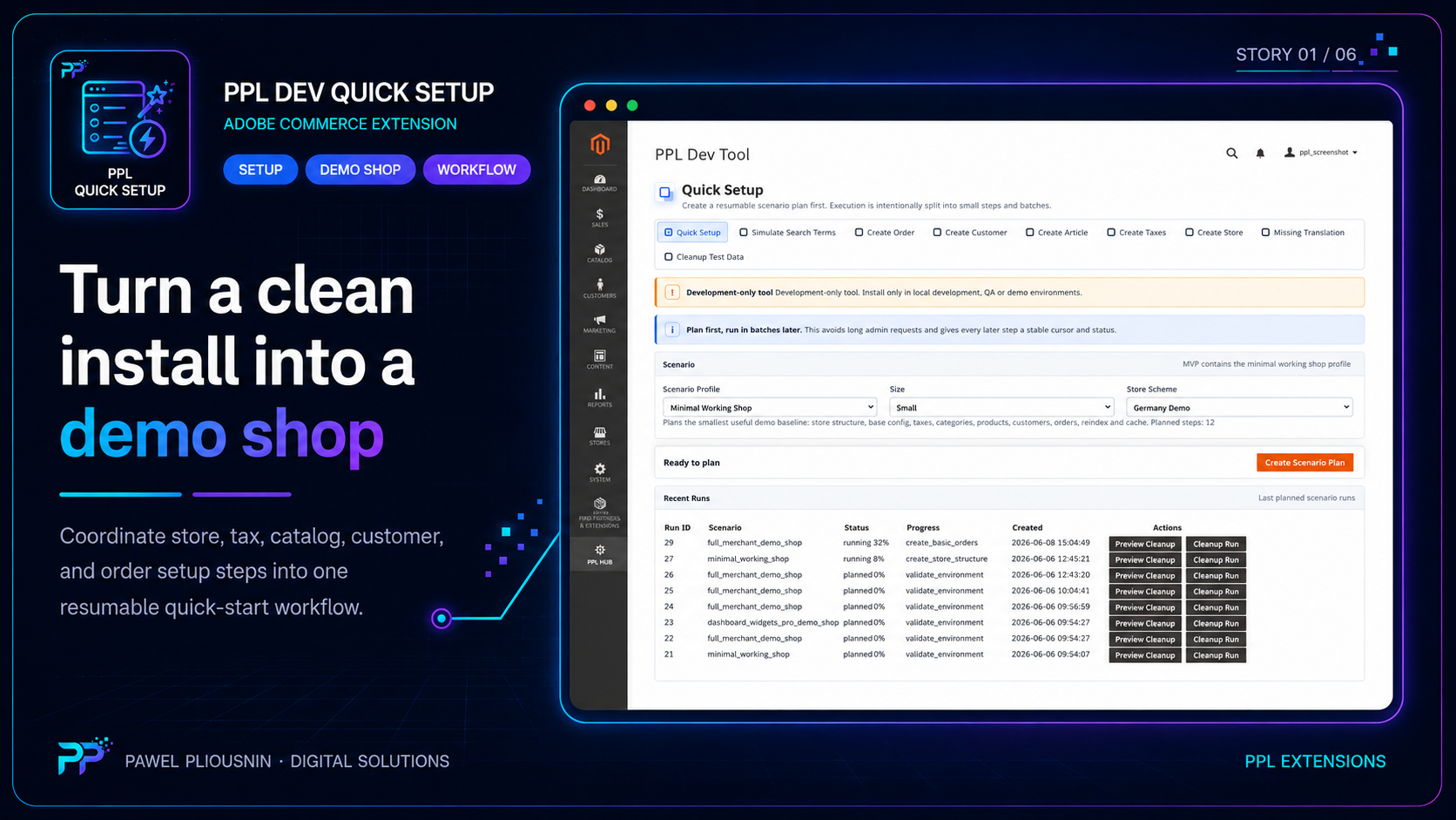 PPL Dev Quick Setup scenario interface