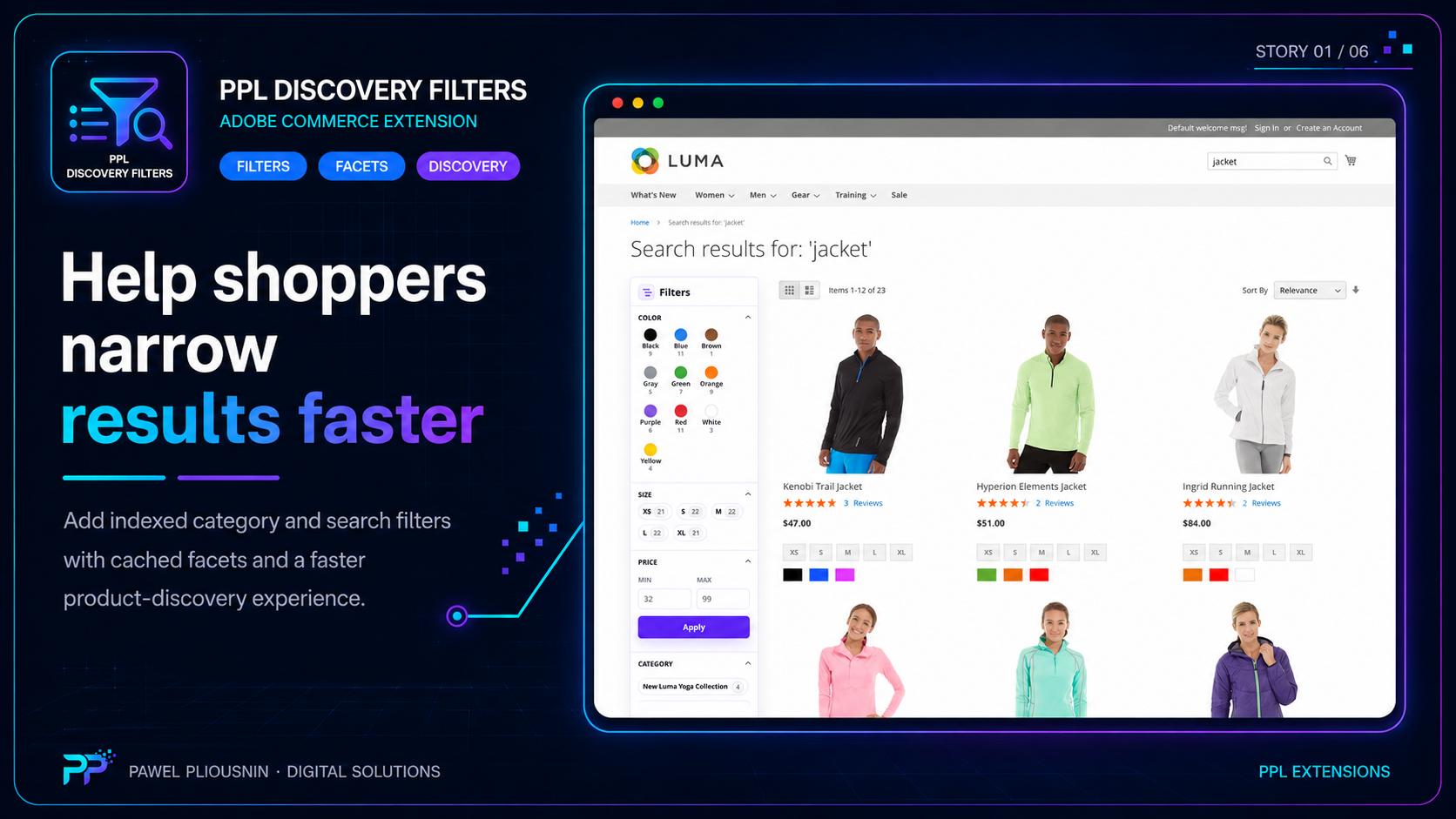 PPL Discovery Filters indexed facets and search filters